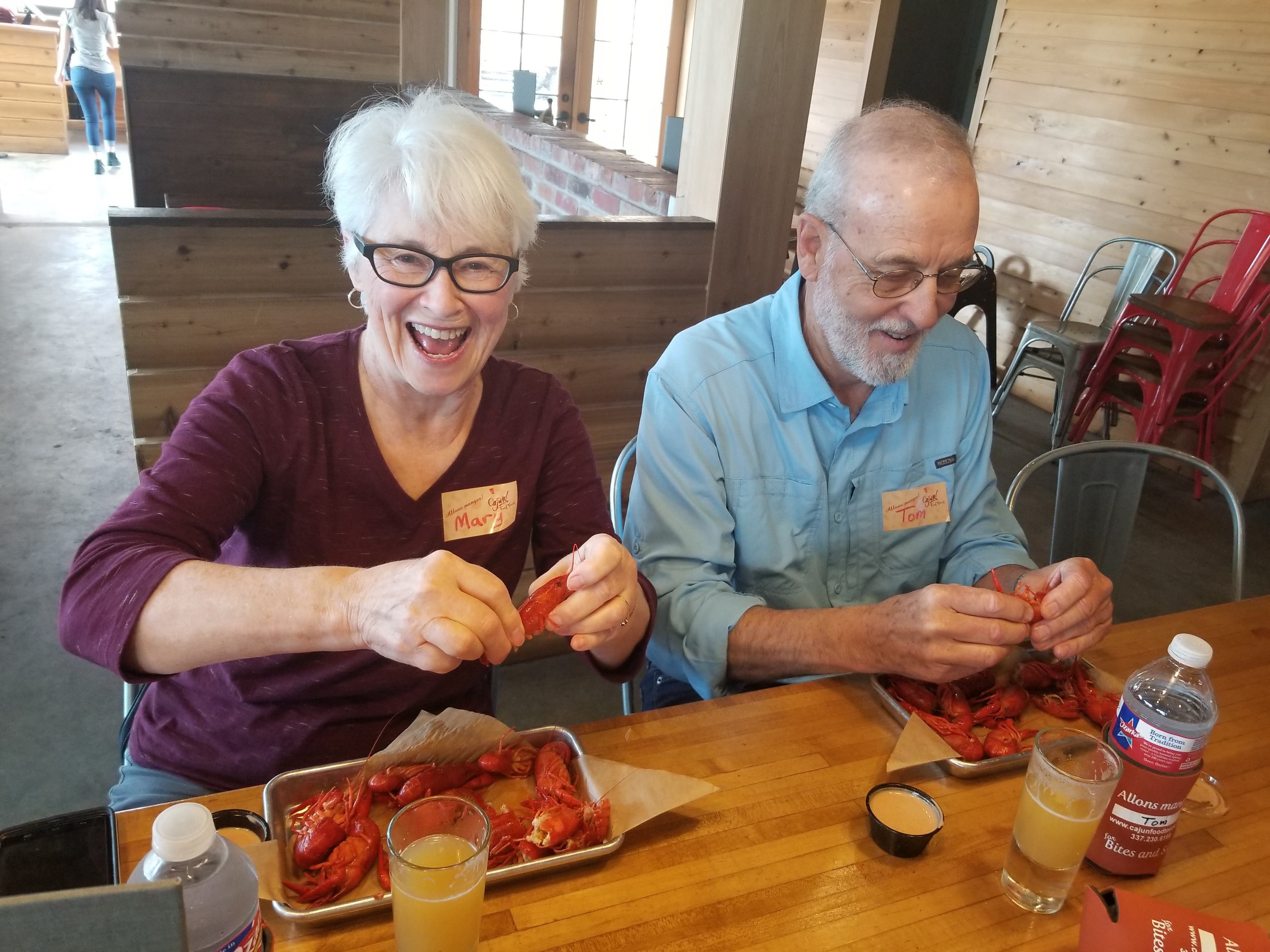Guests enjoying a Cajun food experience